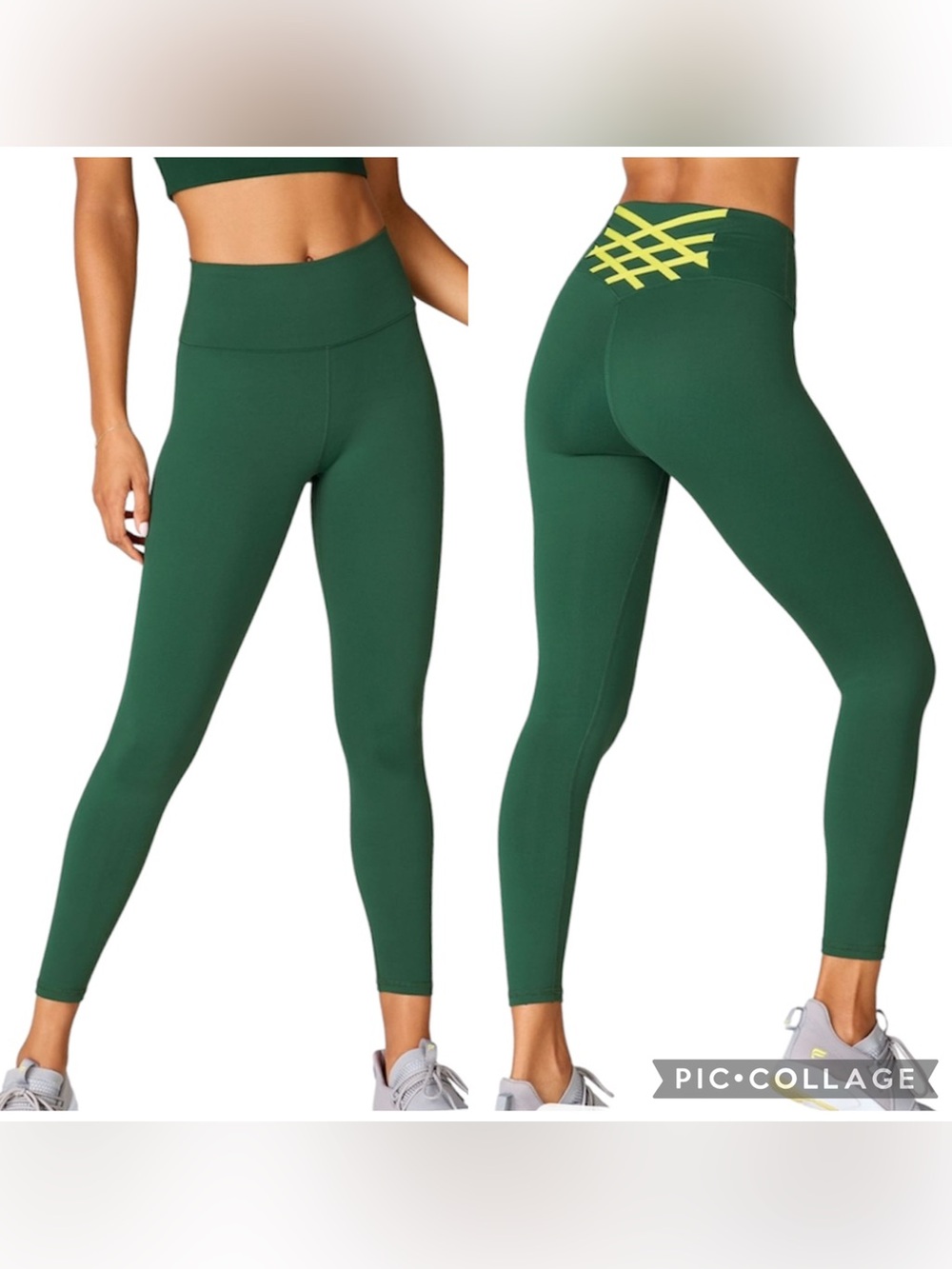 Fabletics Boost PowerHold High Waisted 7/8 Legging Green Size Medium